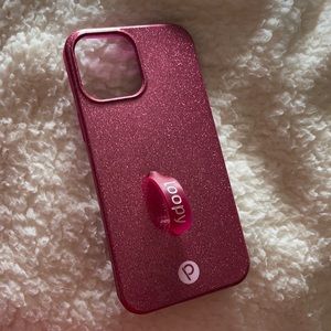 Pink glitter loopy case